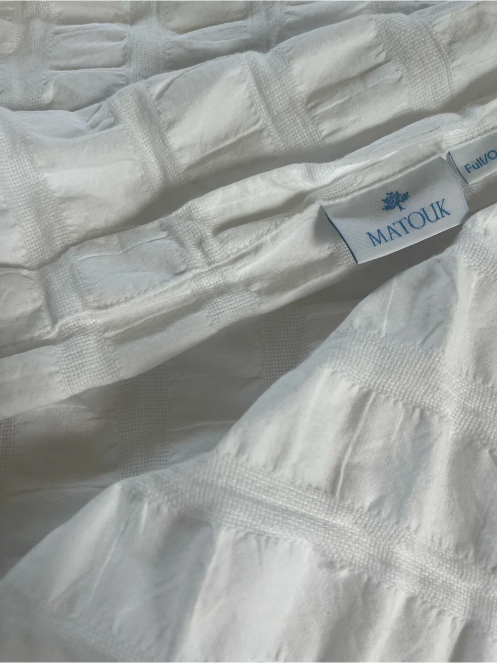 Matouk White Textured Cotton Coverlet